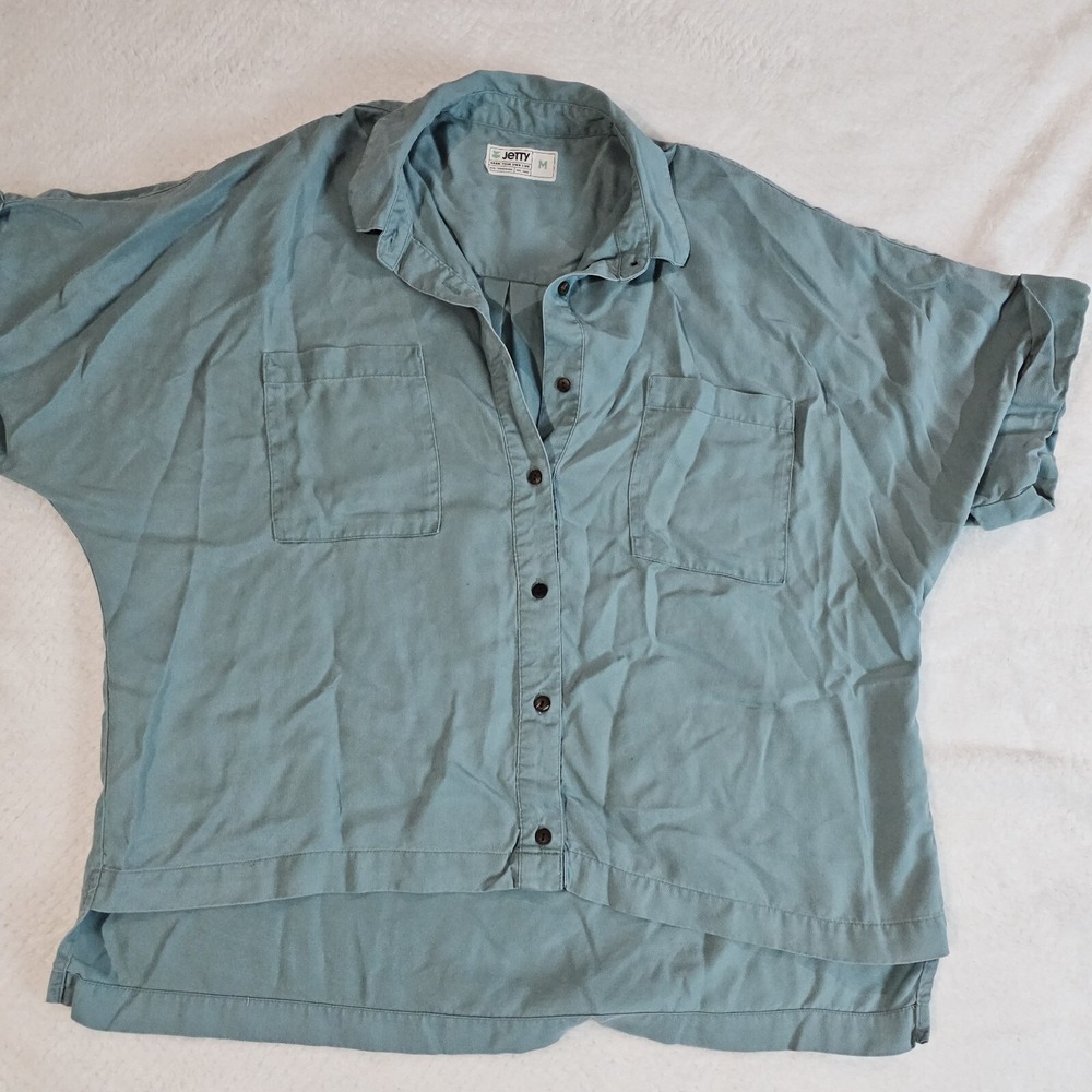 Jetty Button Down Oversized Shirt Medium 100%‎ Ten